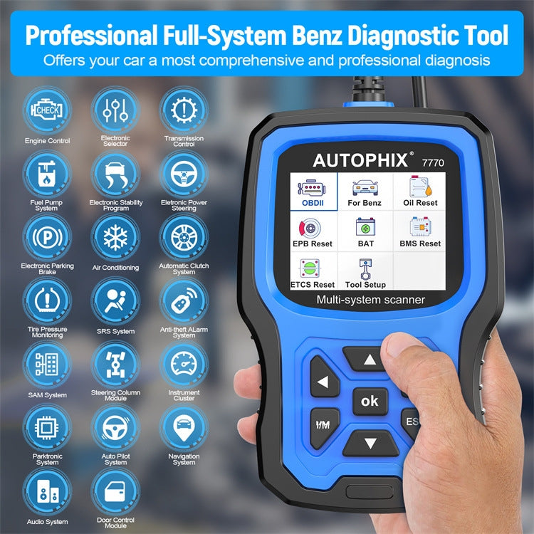 AUTOPHIX 7770 For Mercedes Benz Car Full System OBDII Diagnostic Tool Maintenance Tester, 7770 AUTOPHIX 7770 For Mercedes Benz Car Full System OBDII Diagnostic Tool Maintenance Tester, 7770